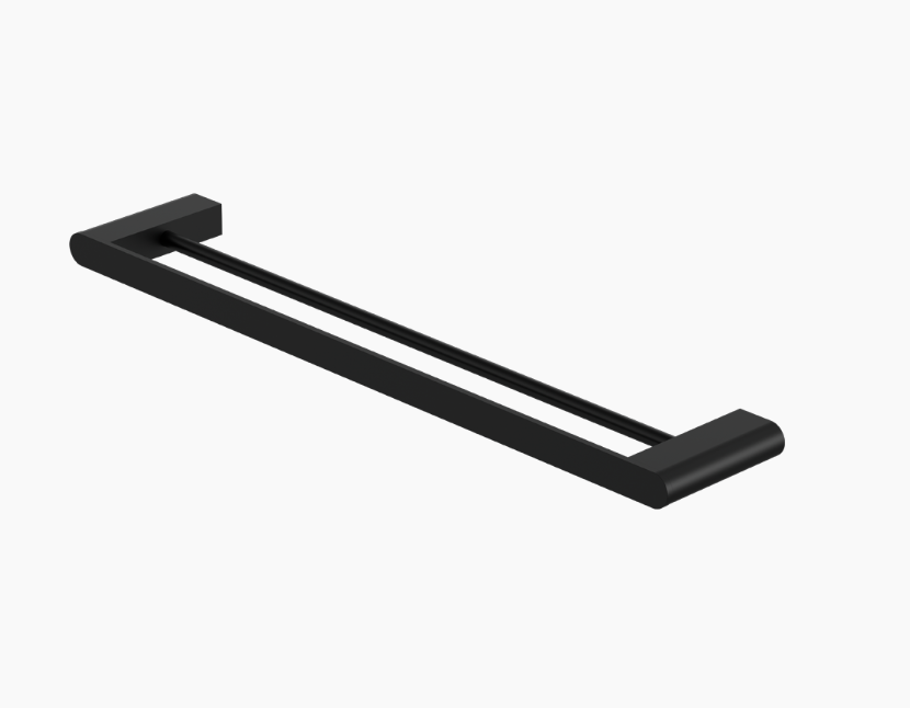 Nero Bianca Double Towel Rail 800mm - Matte Black