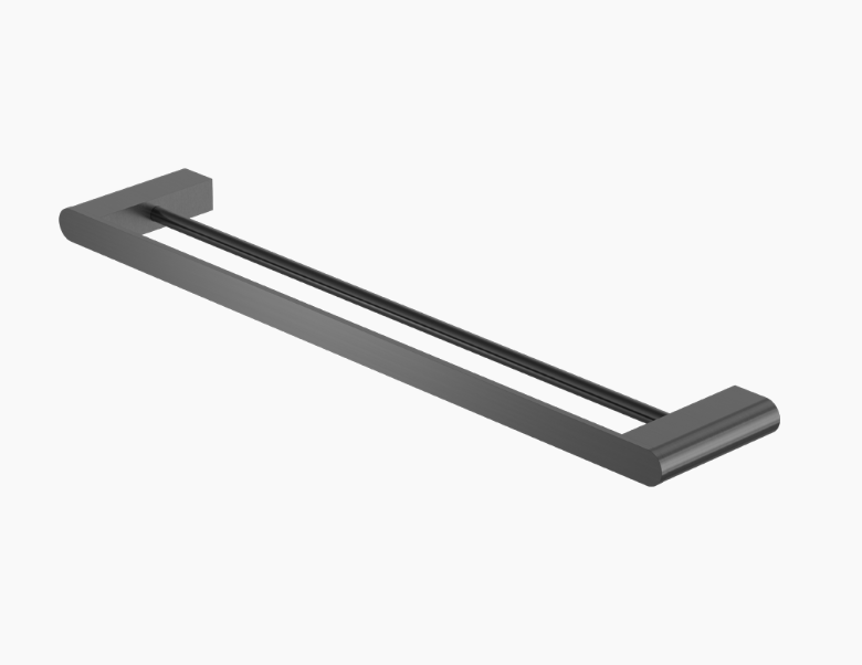 Nero Bianca Double Towel Rail 800mm - Gunmetal