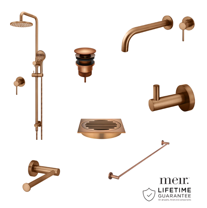 Meir Lustre Bronze Pin Tapware Package
