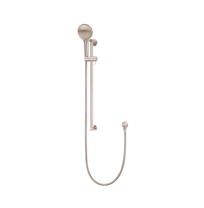 Meir Round Shower on Rail Column with Three Functions - Champagne