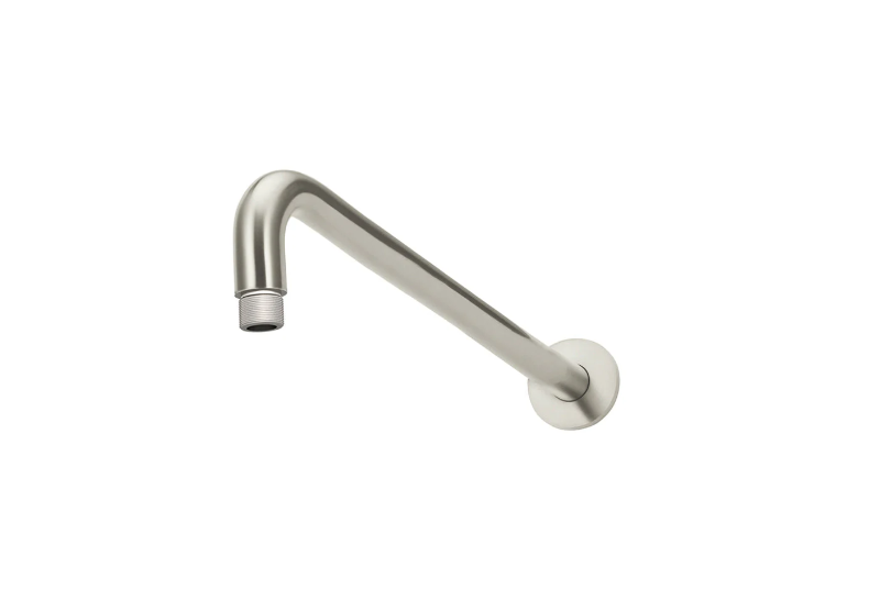 Meir Round Wall Shower Curved Arm 400mm Brushed Nickel