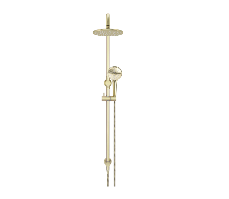 Meir Round Combination Shower Rail, 200mm Rose, Single Function Hand Shower - Tiger Bronze