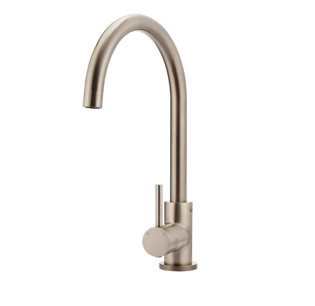 Meir Round Kitchen Mixer Tap - Champagne