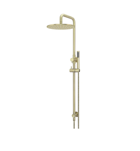 Meir Round Combination Shower Rail, 300mm Rose, Single Function Hand Shower Tiger Bronze