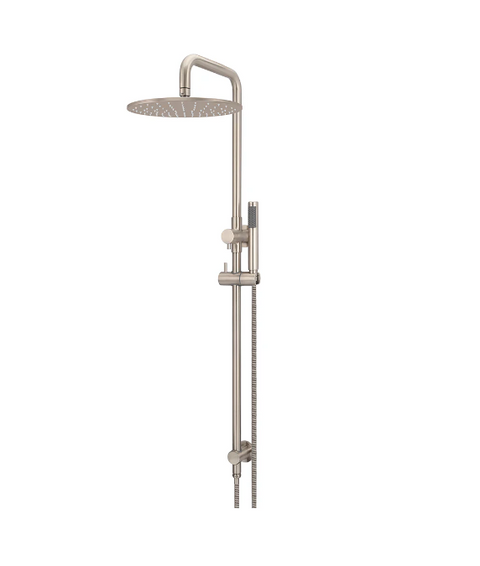 Meir Round Combination Shower Rail, 300mm Rose, Single Function Hand Shower Champagne