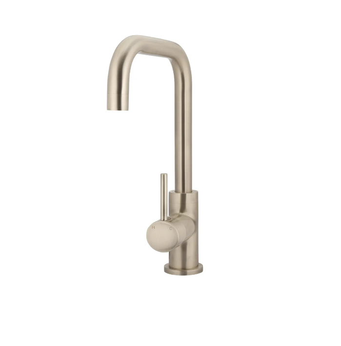 Meir Round Kitchen Mixer Tap - Champagne