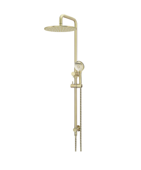 Meir Round Combination Shower Rail, 300mm Rose, Three Function Hand Shower - Tiger Bronze