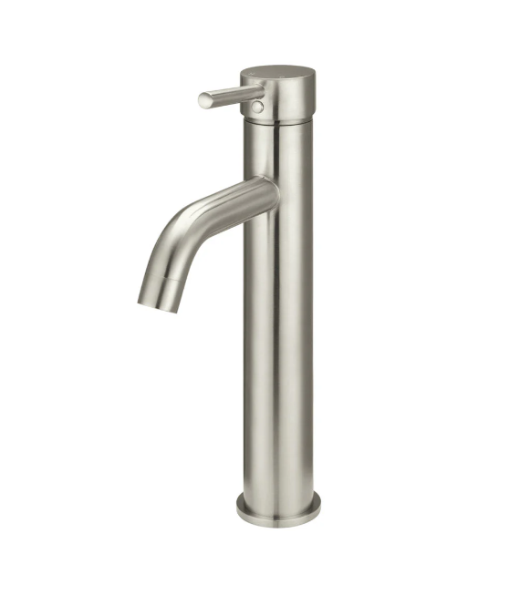 Meir Round Tall Curved Basin Mixer - Brushed Nickel