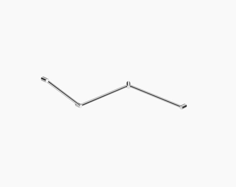 Nero Mecca Care 32mm Ambulant 45 Degree Bent Tube Grab Rail 450X650mm Brushed Nickel