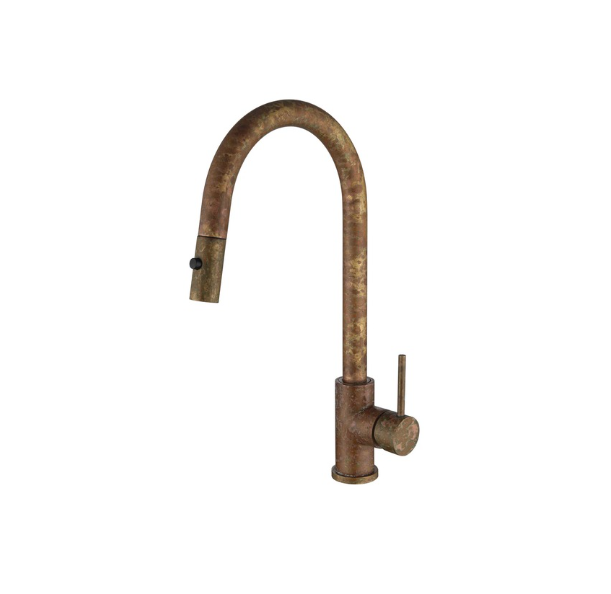 Bella Vista Mica Pullout Sink Mixer Diverter Aged Accelerated Living Brass