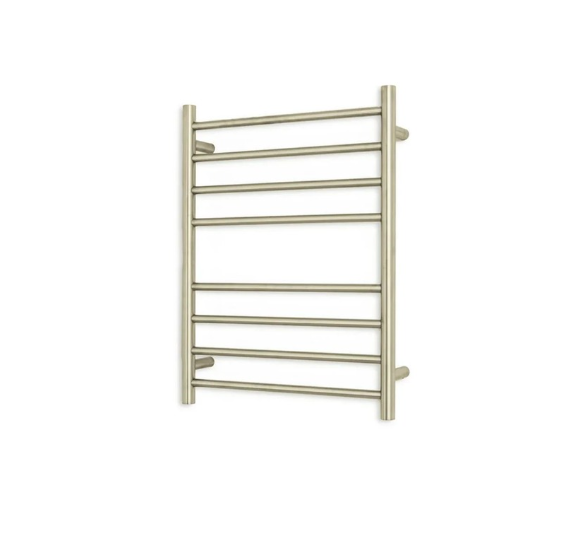 Radiant 240V Heated Round Ladder 430 x 700 Brushed Nickel