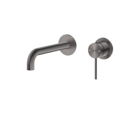 Bella Vista Mica Wall Spout Combo - Curved Spout 2P Gun Metal - Trim Kit Only