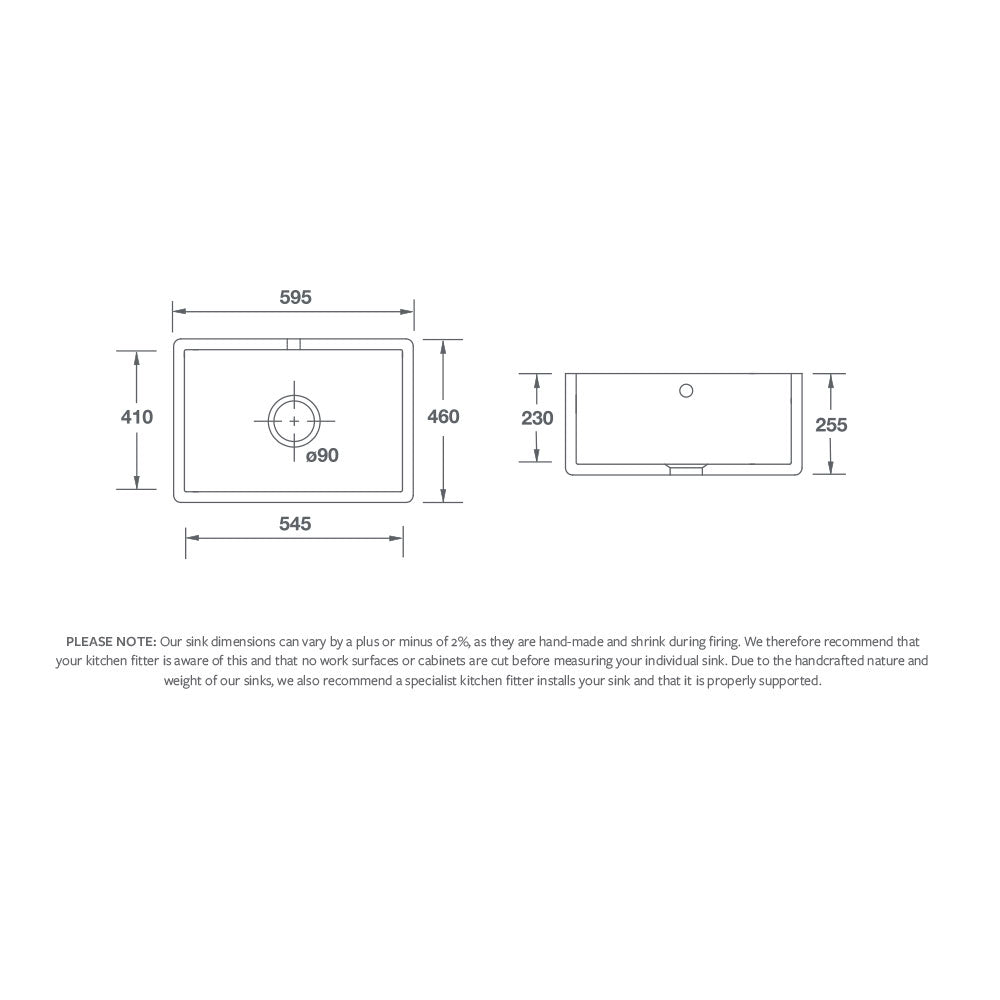 Shaws Shaker Single 600 Sink