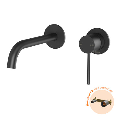 Phoenix Vivid Slimline SwitchMIx Wall Basin/Bath Mixer 60mm Trim Kit Only Matte Black - Lead Free