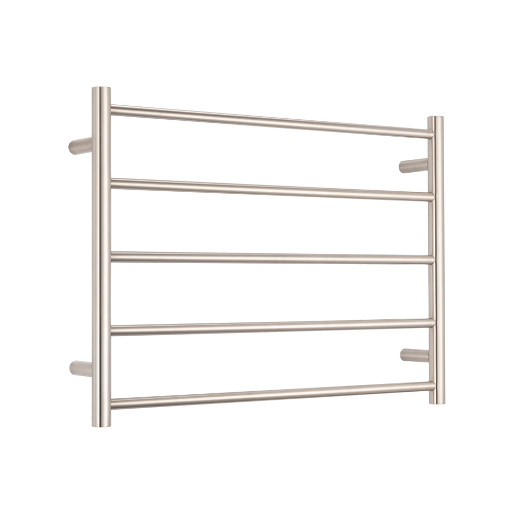 Radiant 240V Heated Round Ladder 750 x 550 Brushed Nickel