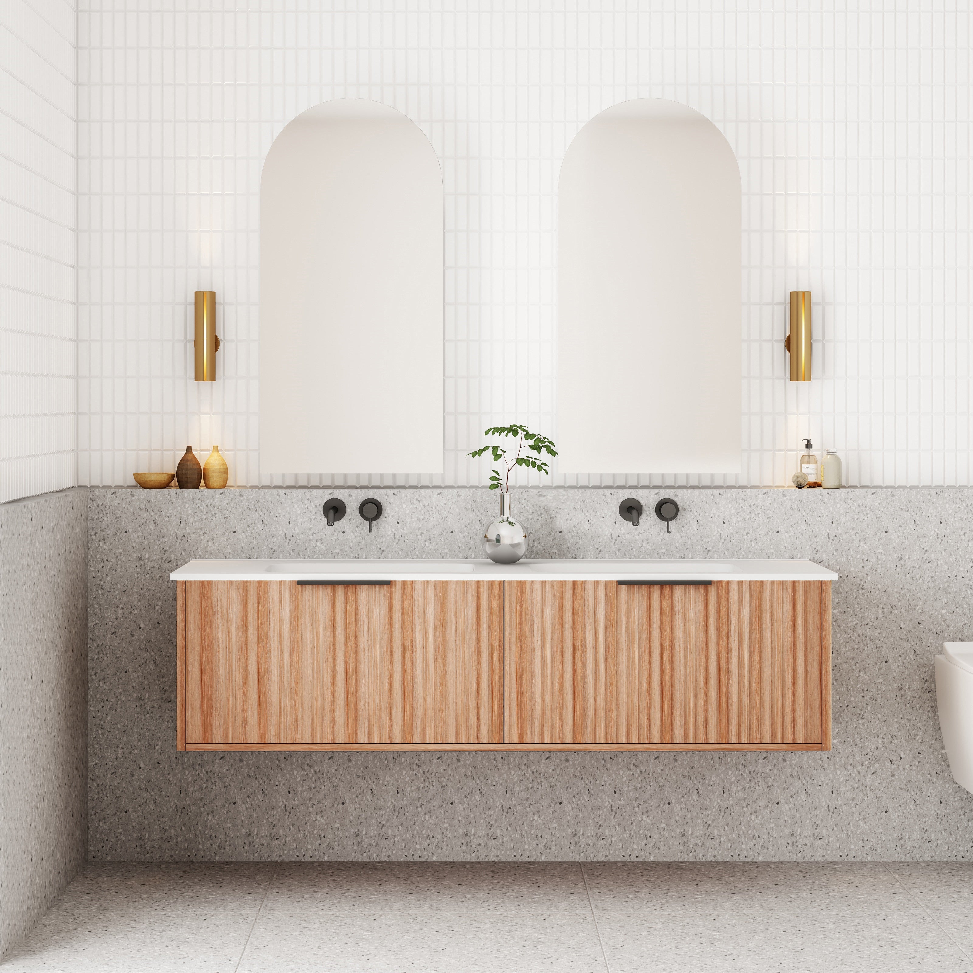 Cassa Designs Capture Natural Walnut Wall Hung Vanity