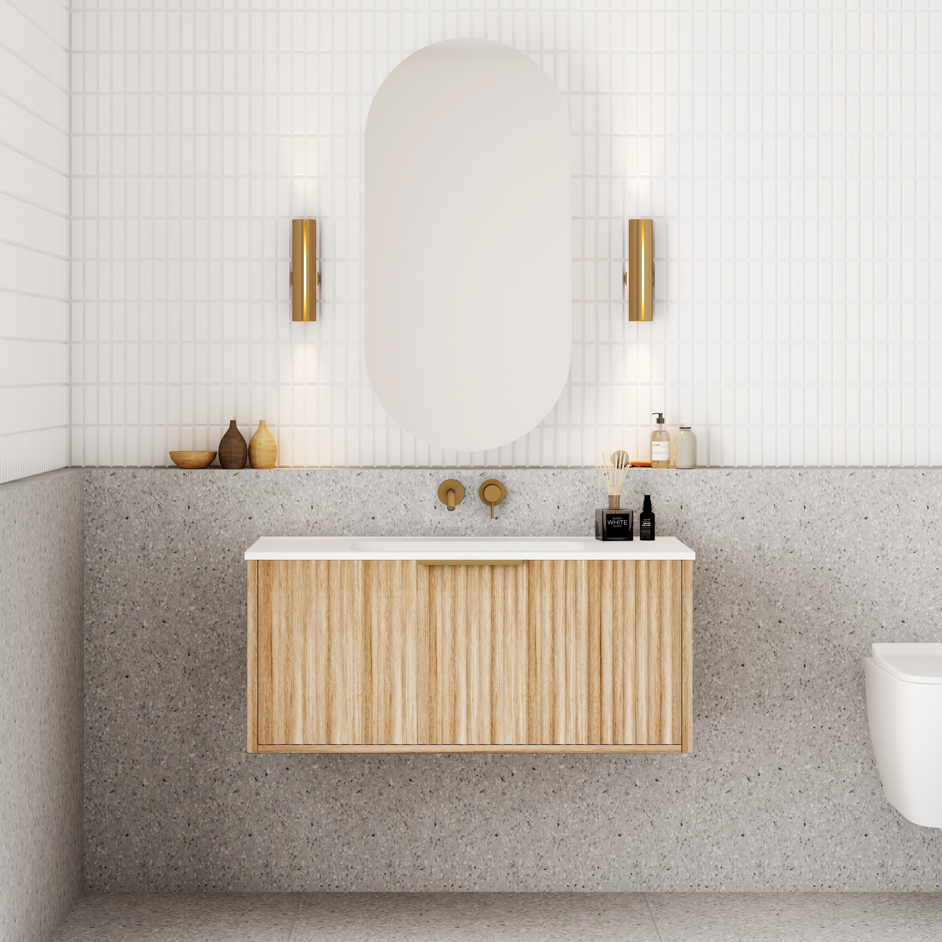 Cassa Designs Capture Natural Oak Wall Hung Vanity