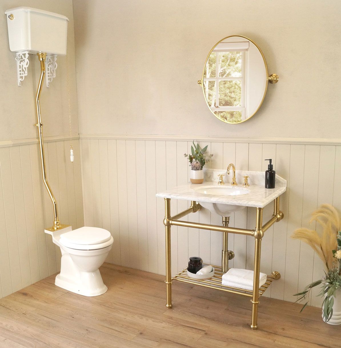 Mayer Basin Stand With 75 x 55 Real Carrara Marble Top