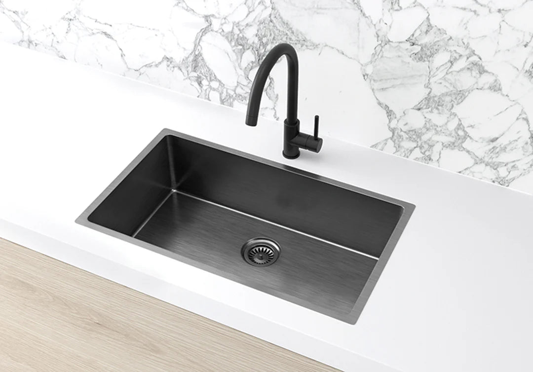 Meir Lavello Kitchen Sink - Single Bowl 760 x 440 - Gunmetal