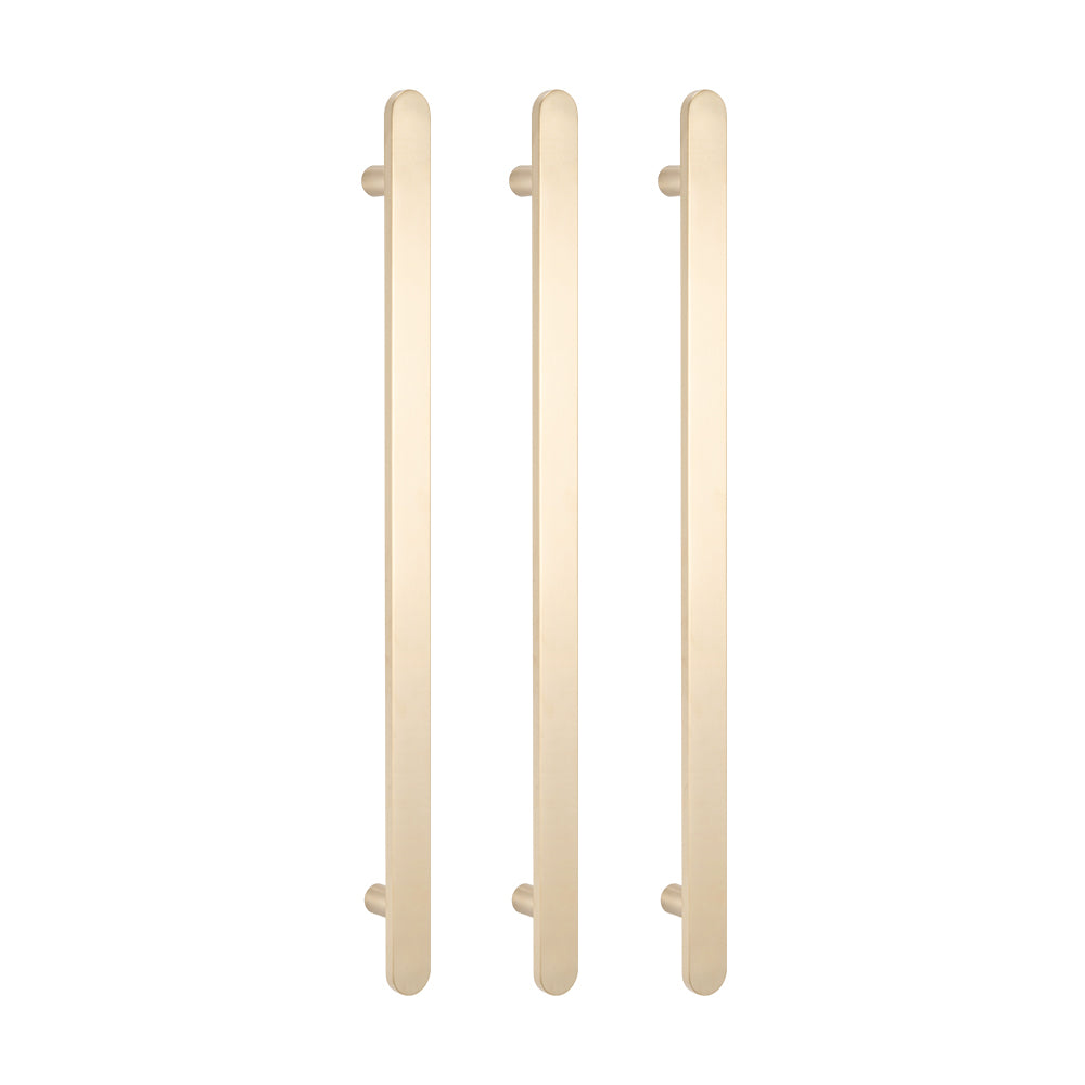 Radiant Vertical Flat Bar Heated Towel Rail Warm Brushed Nickel