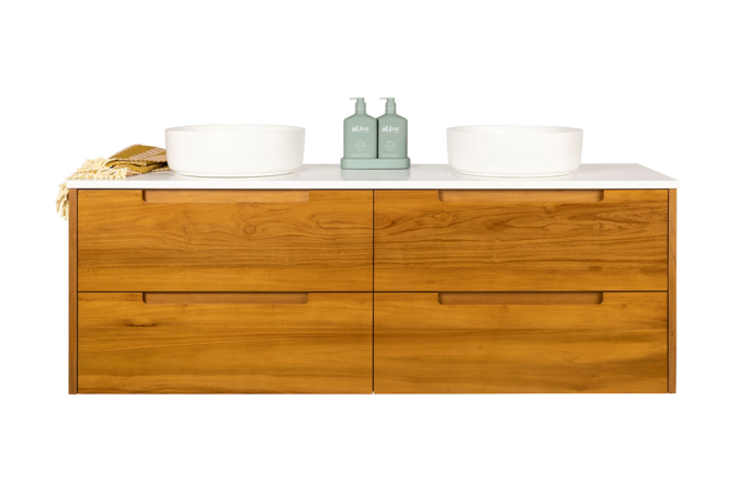 Avila Teak Timber Vanity - Designer Bathware