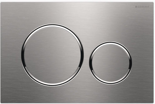 Sigma 20 Brushed Stainless Steel Round Button Flush Plate - Designer Bathware