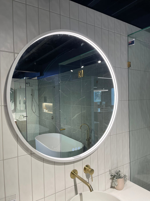 Euro Mirror Olëk White Frame 900mm - Designer Bathware