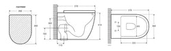 Koko Rimless Wall Faced Toilet Pan Gloss White - P Trap - Designer Bathware
