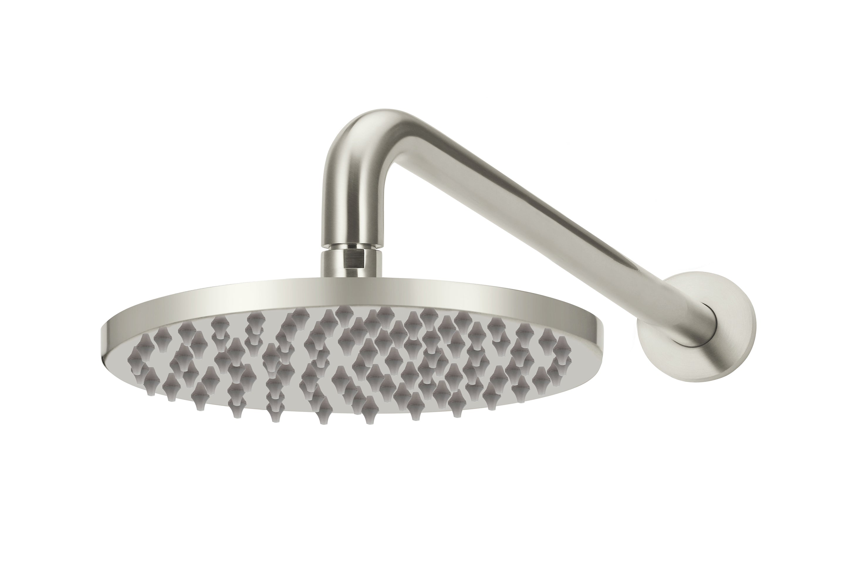 Round Wall Shower Curved Arm 400mm - Designer Bathware