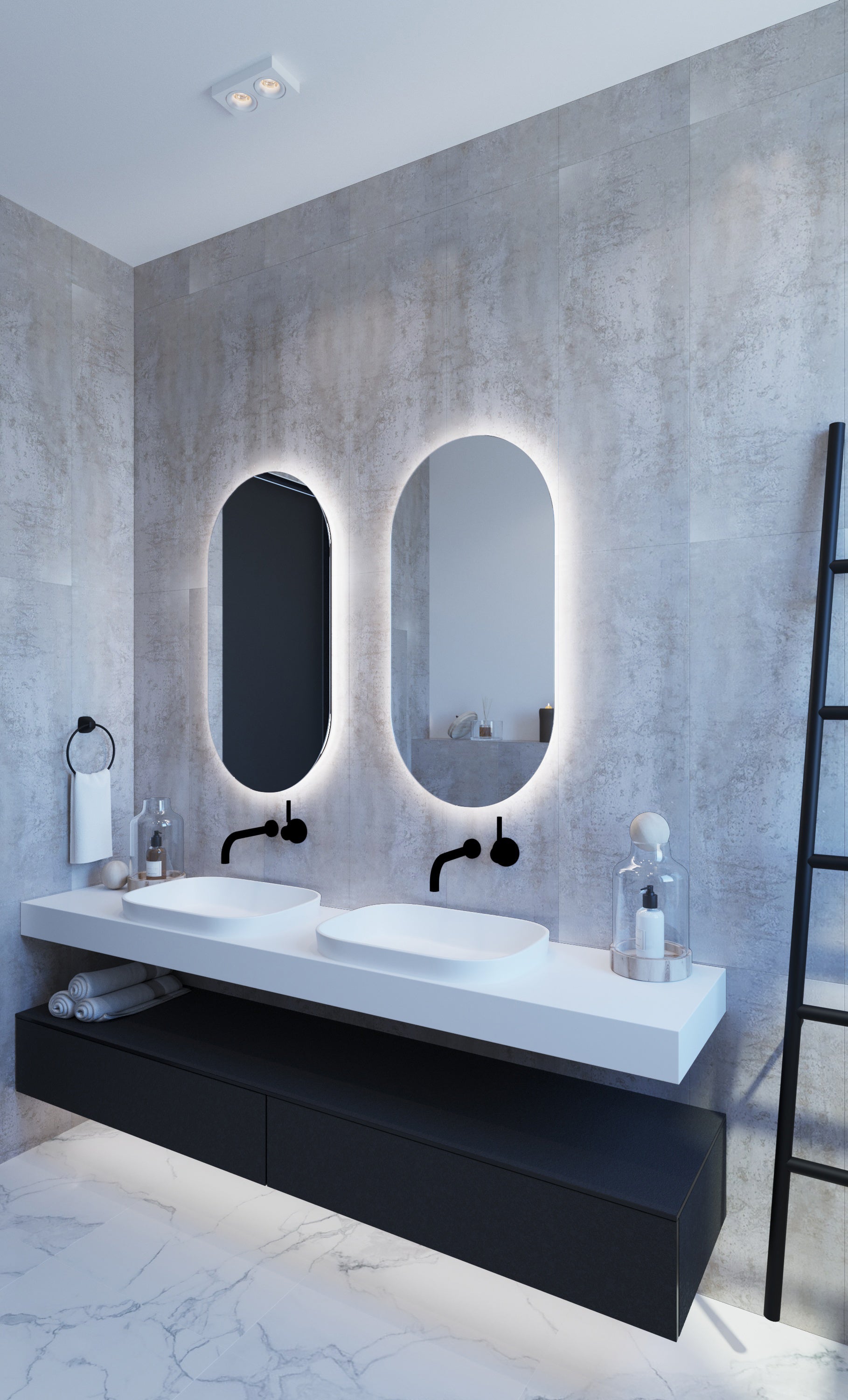 Premium Back Lit Oval Mirror Cool Light - Designer Bathware