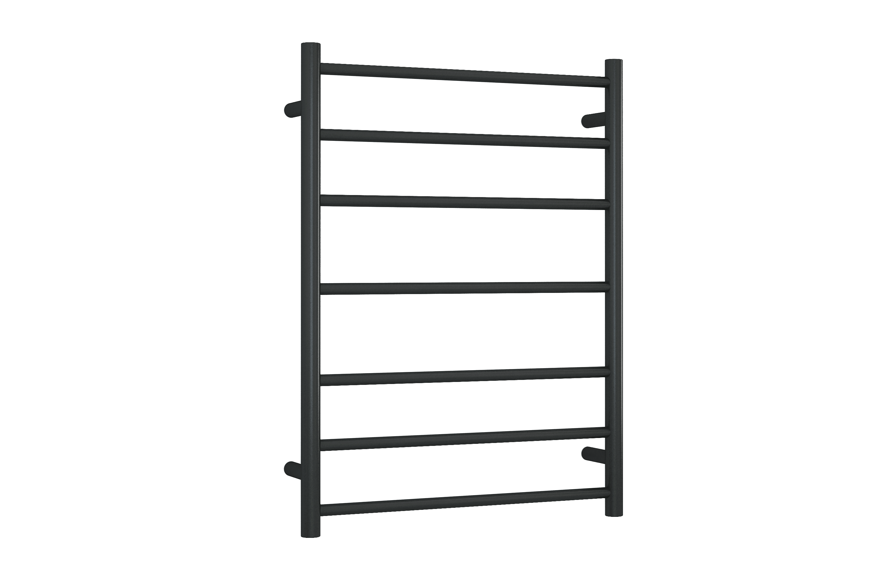 Round Heated Towel Ladder Matte Black