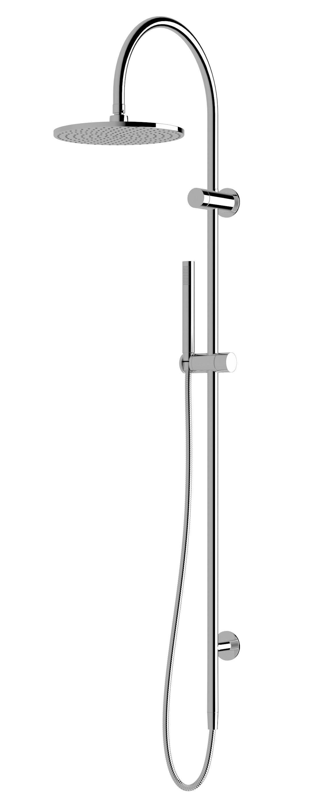 Circa Twin Rail Shower Head Round - Designer Bathware