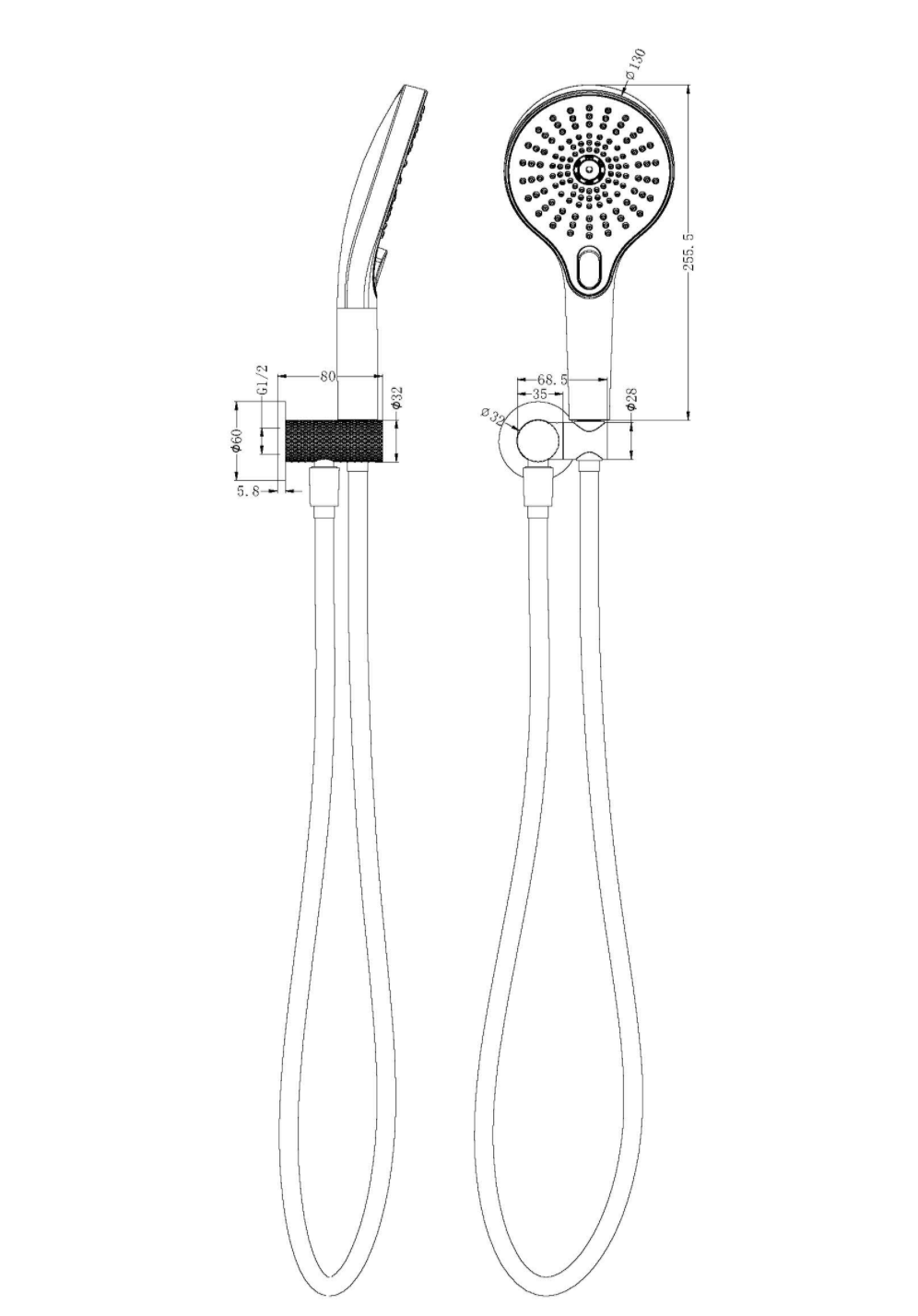 Opal Shower Bracket - Designer Bathware