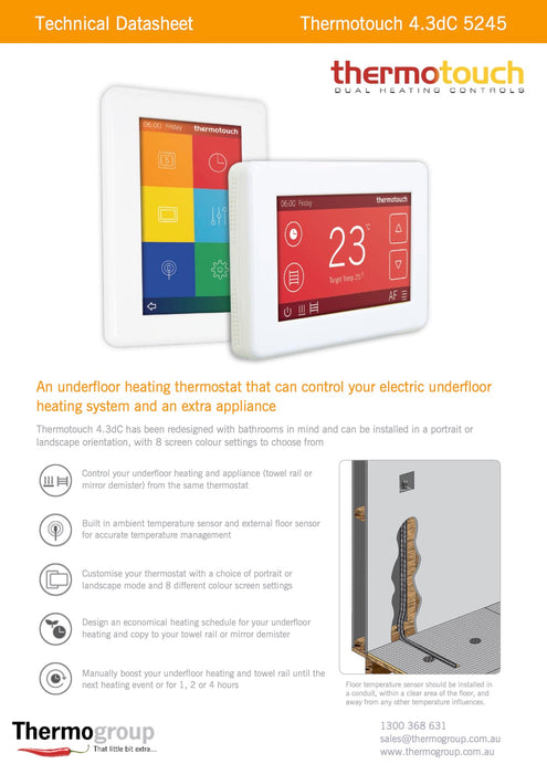 Thermonet 150W/m2 Undertile Heating Kit – Dual Controller - Designer Bathware