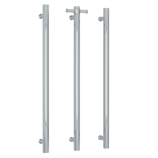 Thermogroup Round Heated Vertical Bar Rail Polished Stainless Steel