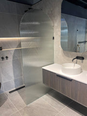 Walk In Arch Panel Reeded Glass - Designer Bathware