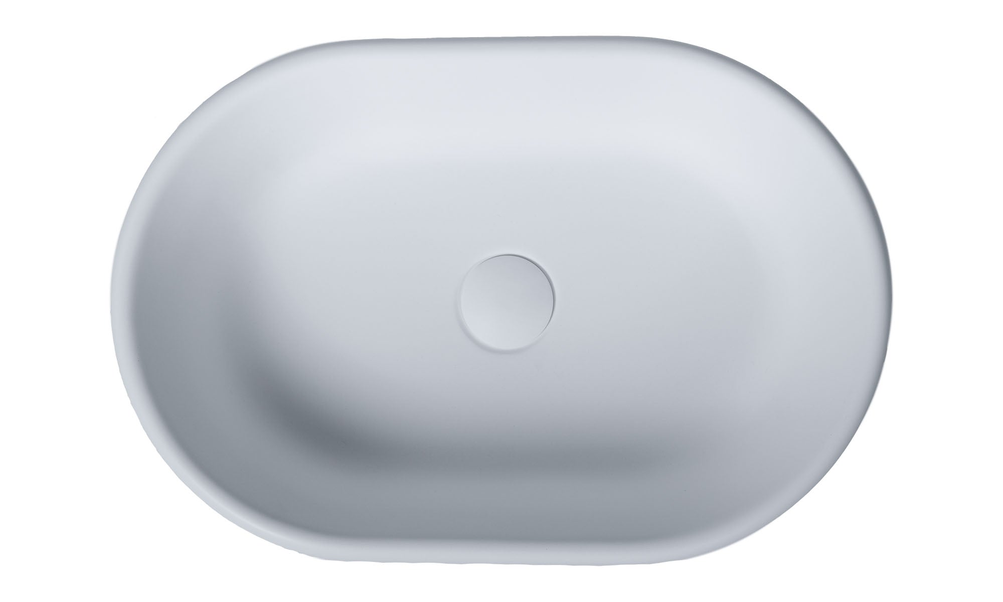 Blanche 53 x 36 TitanCast Solid Surface Above Counter Basin-Satin Silk White