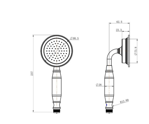 Montpellier Handpiece line drawing