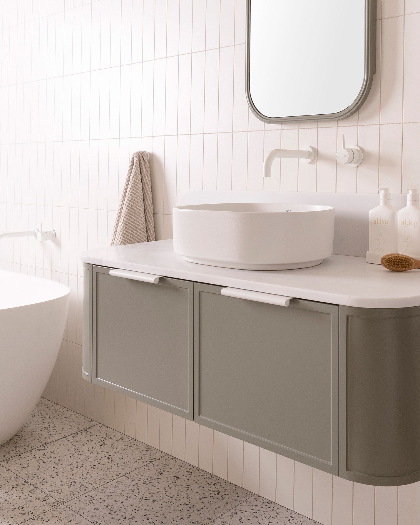 ADP Flo Wall Hung Vanity Cherry Pie Benchtop