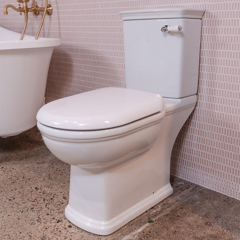 Fienza RAK Washington Front Lever Close-Coupled Toilet Suite Alpine White with S-Trap
