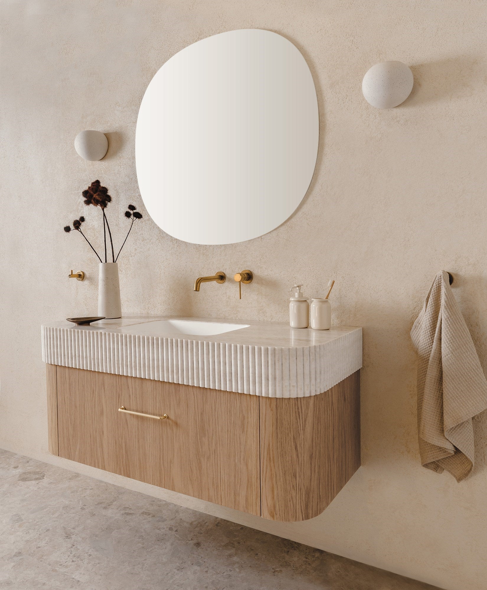 Adp Surry Curved Wall Hung Vanity Imperial Top