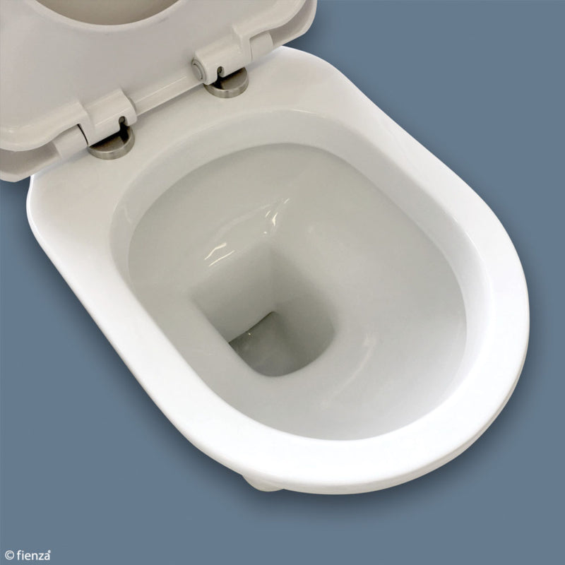 Fienza RAK Washington Front Lever Close-Coupled Toilet Suite Alpine White with P-Trap