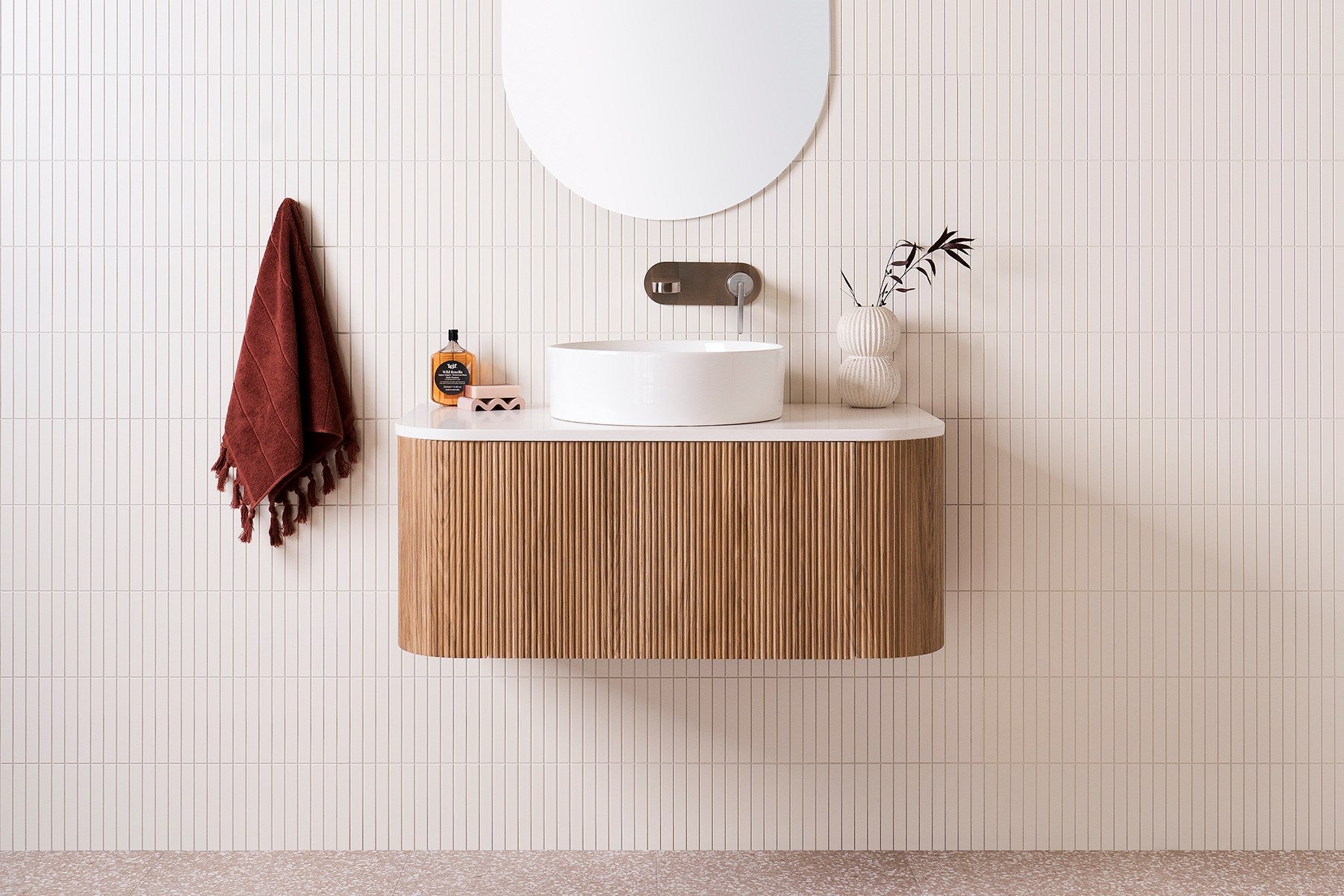 ADP Waverly Wall Hung Vanity Cherry Pie Benchtop