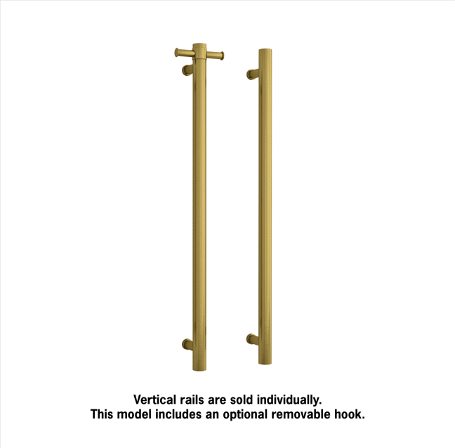 Thermogroup Thermorail 240V Vertical Single Heated Rail Brushed Gold