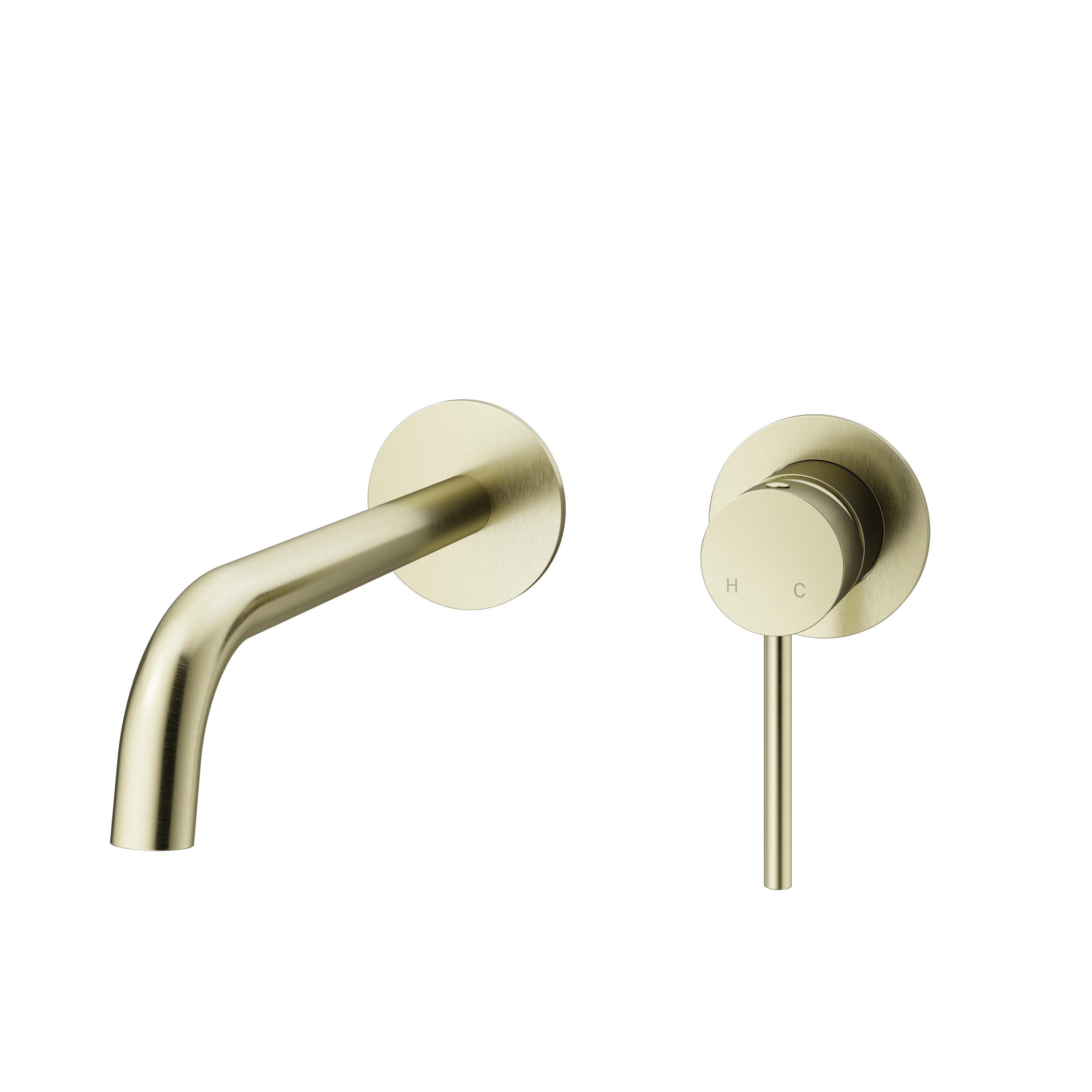 Mimi Wall Mounted Basin Mixer Set 180mm Brushed Brass