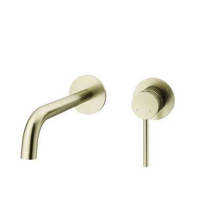 Mimi Wall Mounted Basin Mixer Set 180mm Brushed Brass