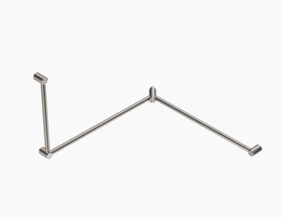 Nero Mecca Care 32mm DDA Grab Rail Set 90 Degree Continuous 600X1065X1025mm