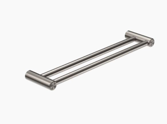 Nero Mecca Care 25mm Double Towel Grab Rail 600mm Brushed Nickel