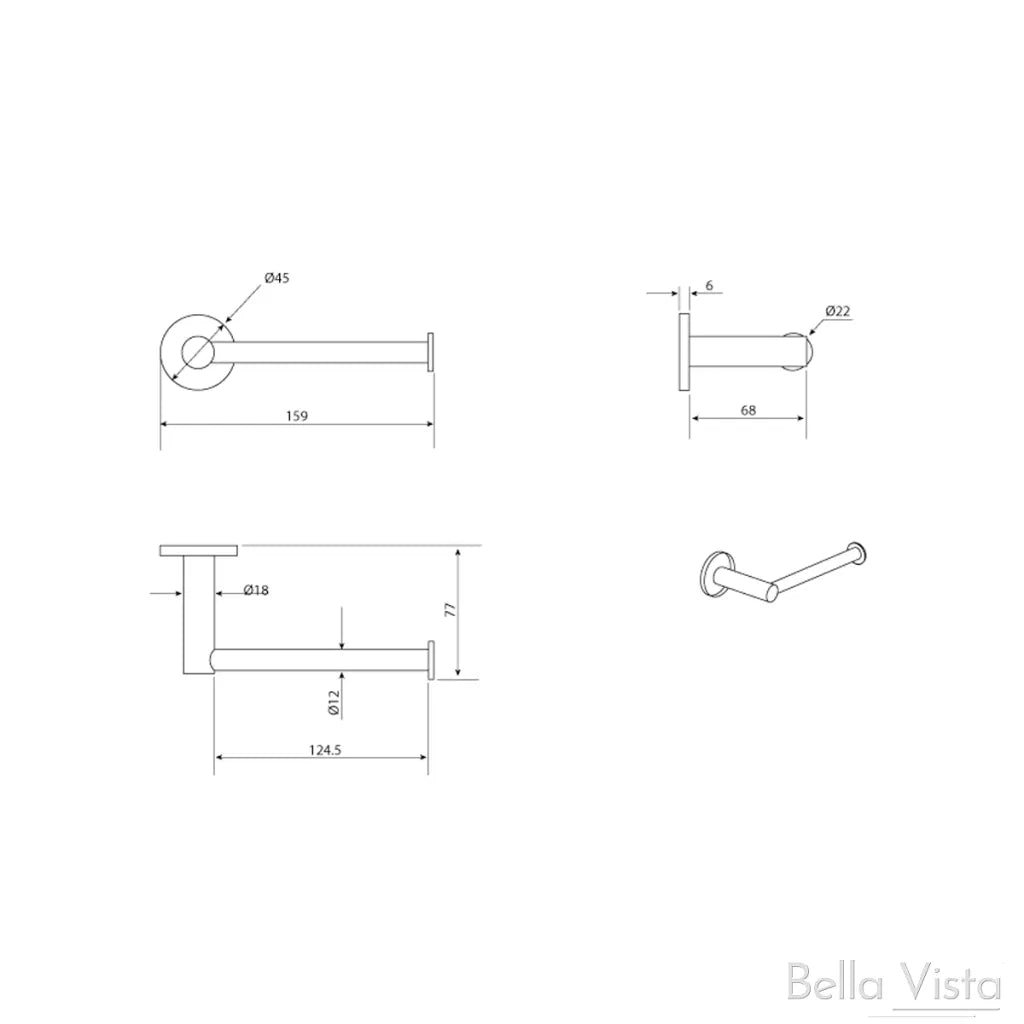 Bella Vista Mica Toilet Paper Holder Living Brass