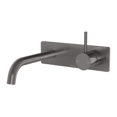 Phoenix Vivid Slimline Up Basin / Bath Wall Mixer Set Brushed Carbon – Lead Free
